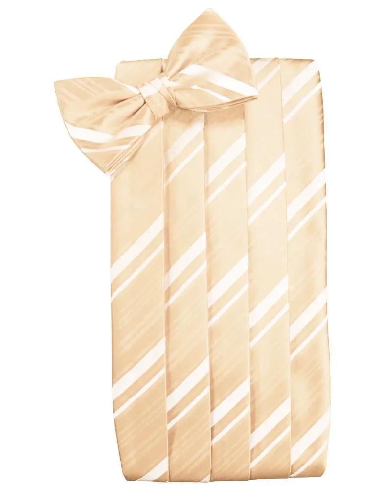 Set Striped Satin Cummerbund & Bow Tie by Tux-USA