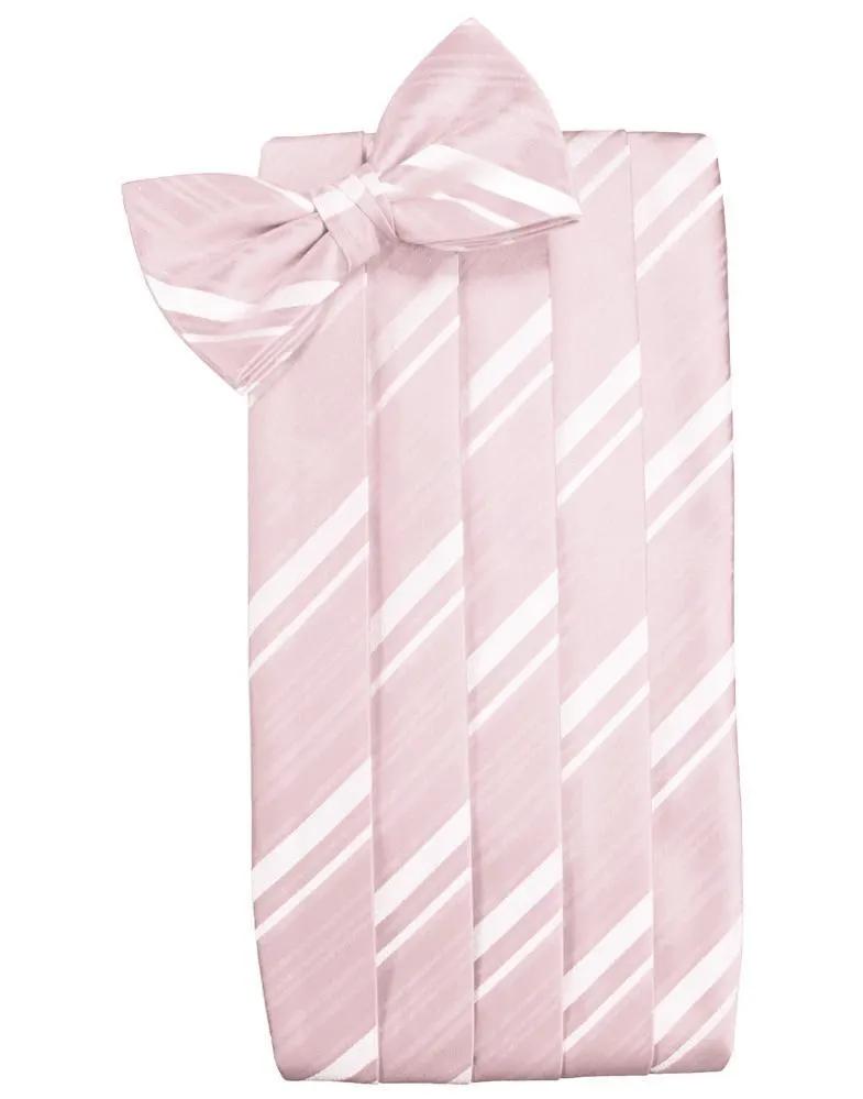 Set Striped Satin Cummerbund & Bow Tie by Tux-USA