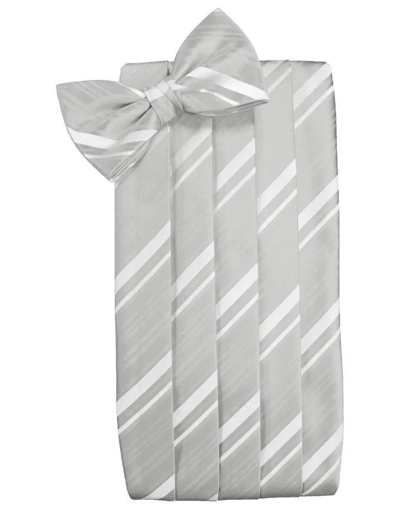 Set Striped Satin Cummerbund & Bow Tie by Tux-USA
