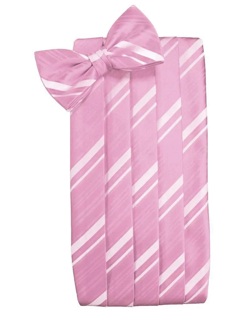 Set Striped Satin Cummerbund & Bow Tie by Tux-USA