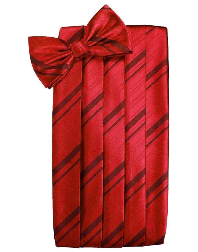 Set Striped Satin Cummerbund & Bow Tie by Tux-USA