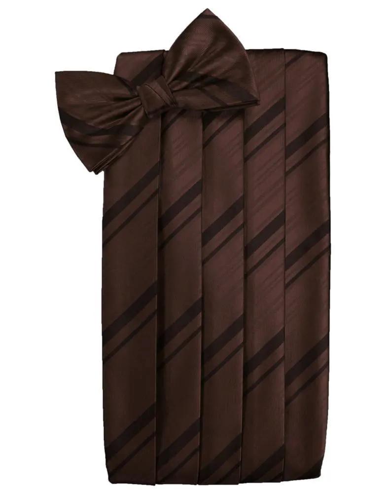 Set Striped Satin Cummerbund & Bow Tie by Tux-USA