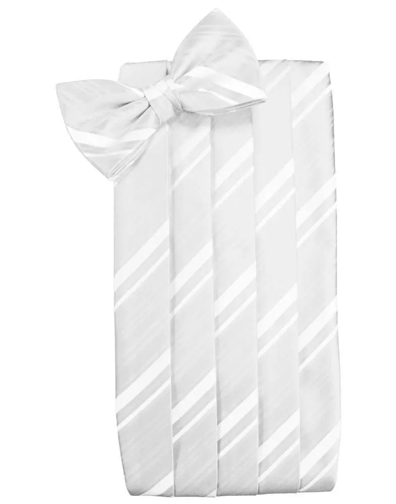 Set Striped Satin Cummerbund & Bow Tie by Tux-USA