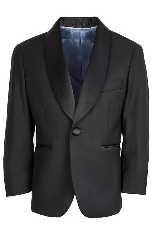 "Seville" Kids Black Tuxedo Jacket Shawl (Separates) by Tux-USA