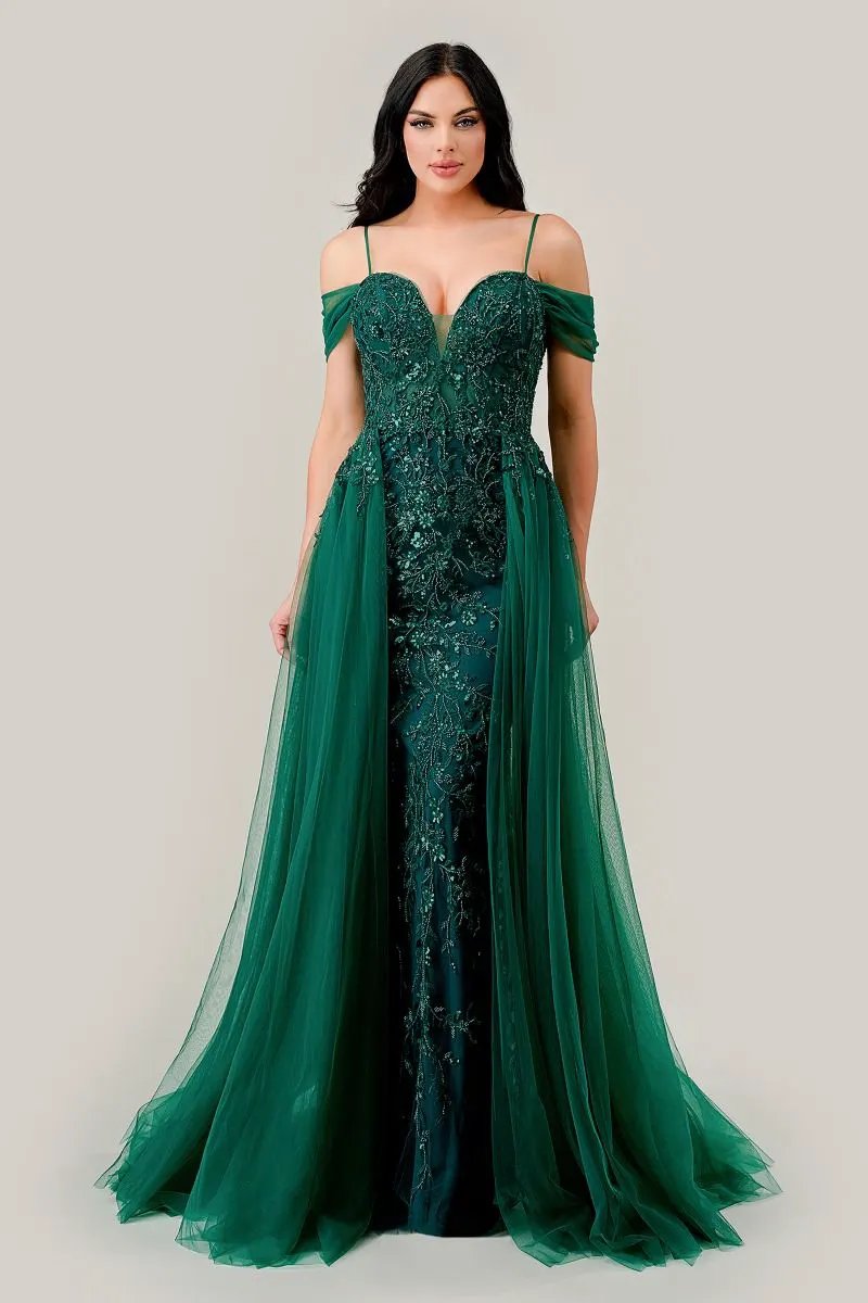 Embellished Off The Shoulder Fitted Gown by Tux-USA