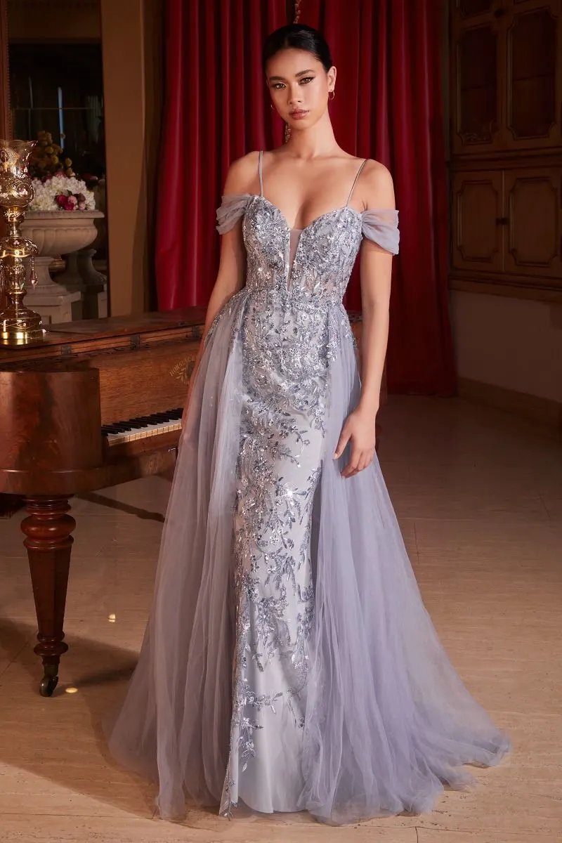Embellished Off The Shoulder Fitted Gown by Tux-USA
