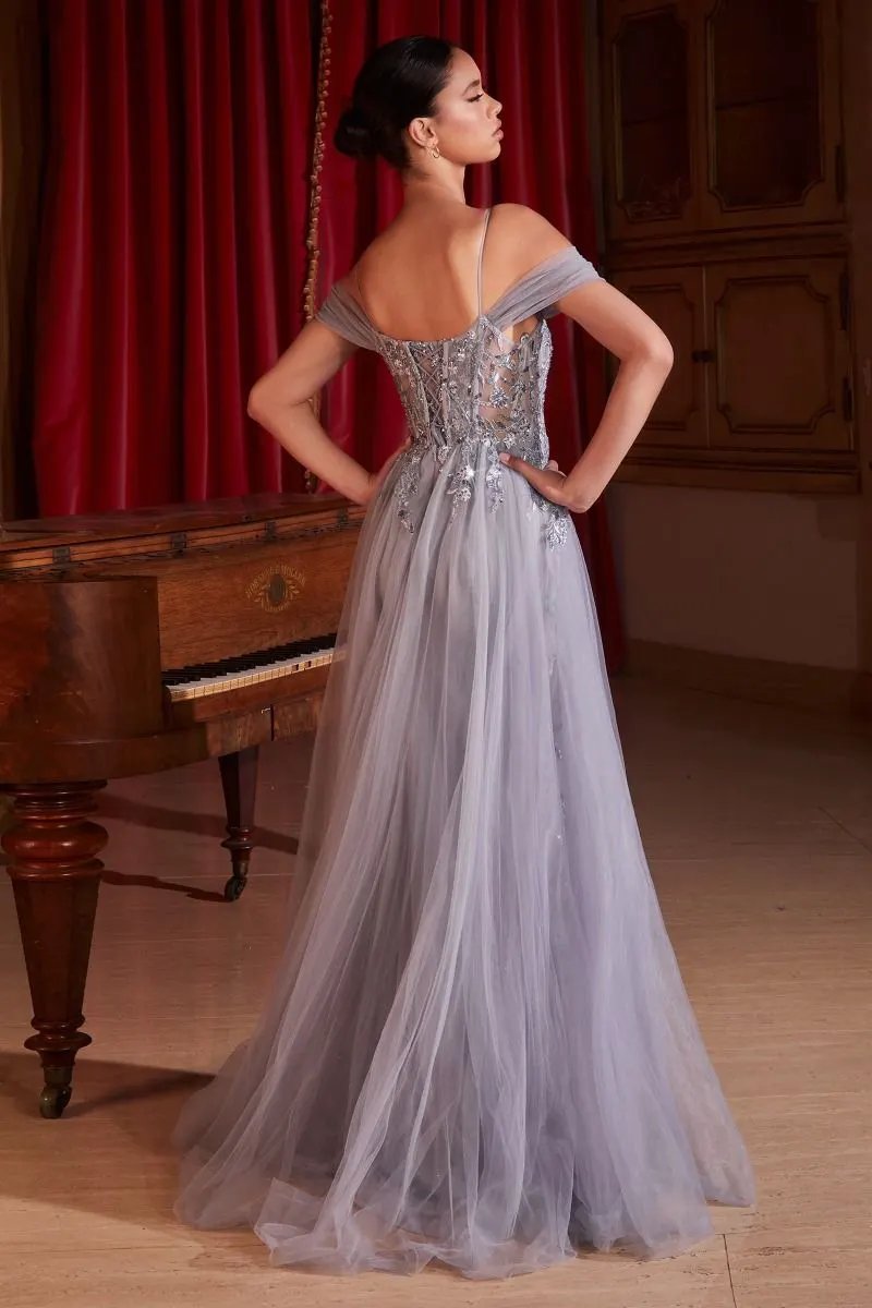 Embellished Off The Shoulder Fitted Gown by Tux-USA
