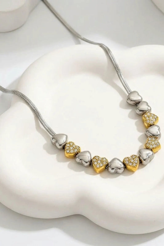 Sienna Waterproof Heart Teardrop Y-Necklace Two Tone by Akalia