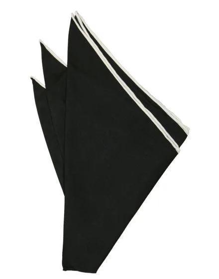 Silk Hand Rolled Trim Pocket Square by Tux-USA