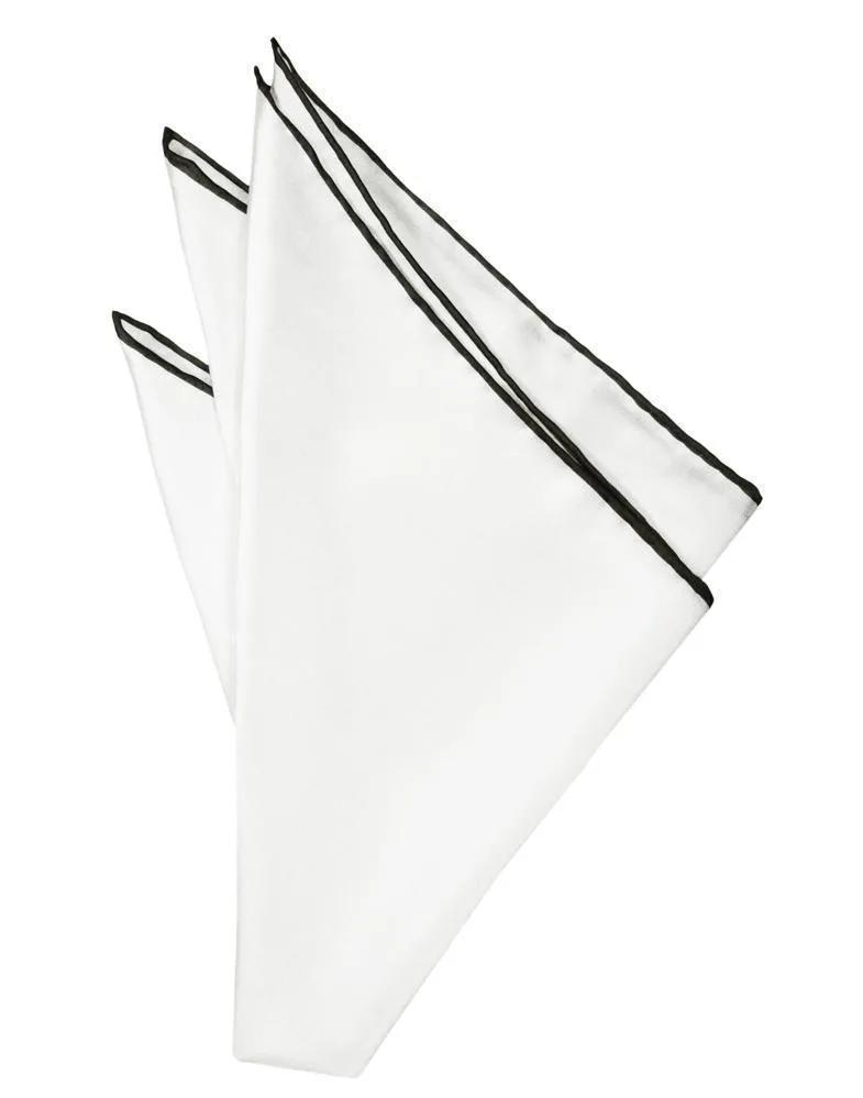Silk Hand Rolled Trim Pocket Square by Tux-USA
