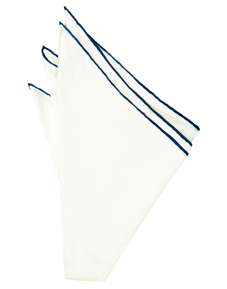 Silk Hand Rolled Trim Pocket Square by Tux-USA