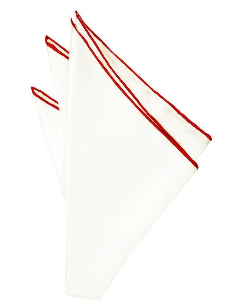 Silk Hand Rolled Trim Pocket Square by Tux-USA