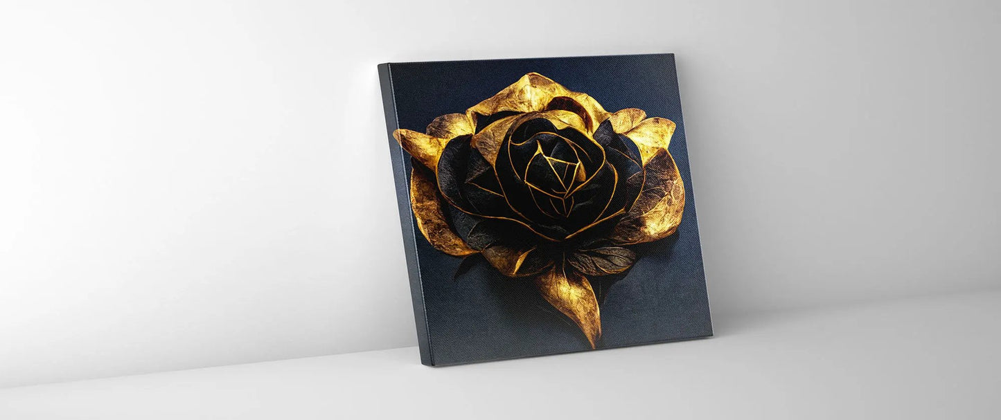 Canvas Print-Black and Gold Flower-Wall Art by Gtaart.ca