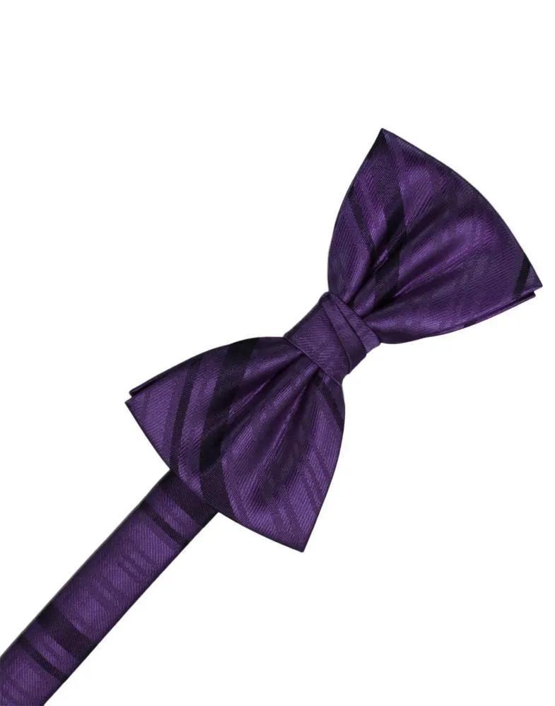 Striped Satin Bow Tie Pre-Tie by Tux-USA