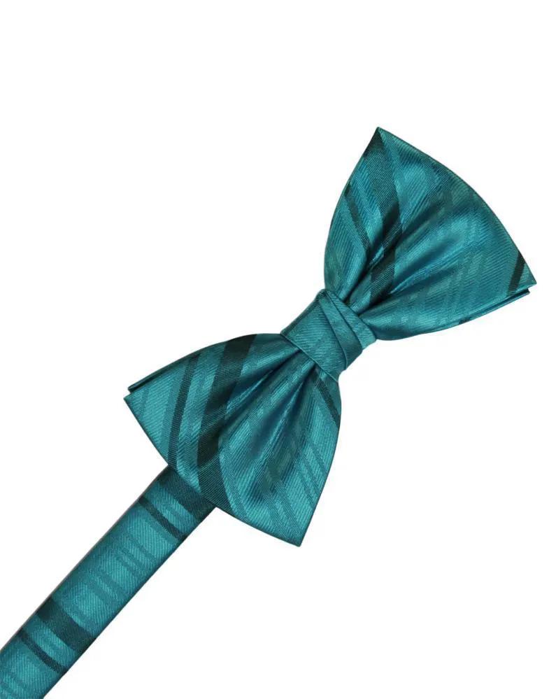 Striped Satin Bow Tie Pre-Tie by Tux-USA