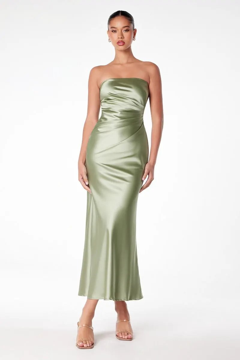 Tux USA Strapless Mermaid Dress Open Back For Bridesmaids Elegant Robin Blue by Tux-USA
