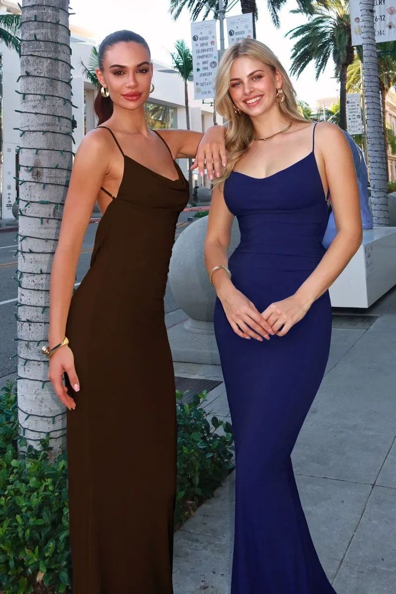 U-back mermaid dress with lace and spaghetti straps by Tux-USA