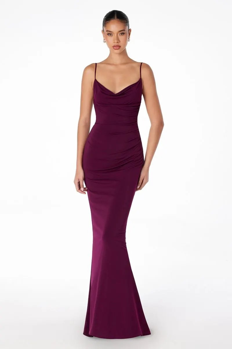 U-back mermaid dress with lace and spaghetti straps by Tux-USA