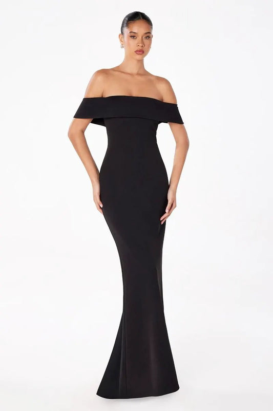 Mermaid Dress Back Zipper Crepe Gown By Tux-USA For Elegant Evening by Tux-USA