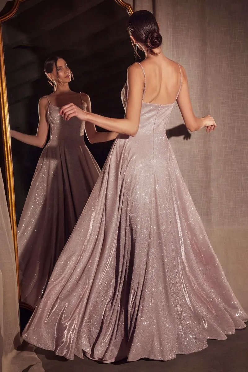 A-line dress with square neckline and thin straps by Tux-USA
