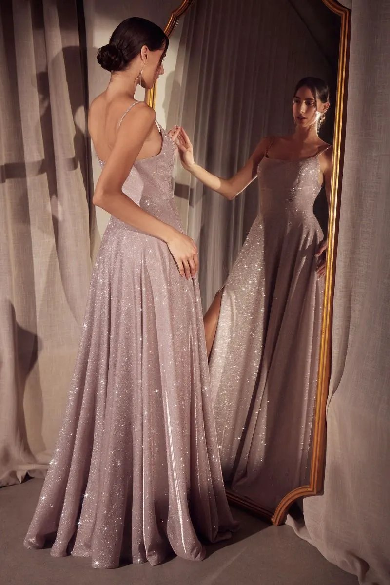 A-line dress with square neckline and thin straps by Tux-USA