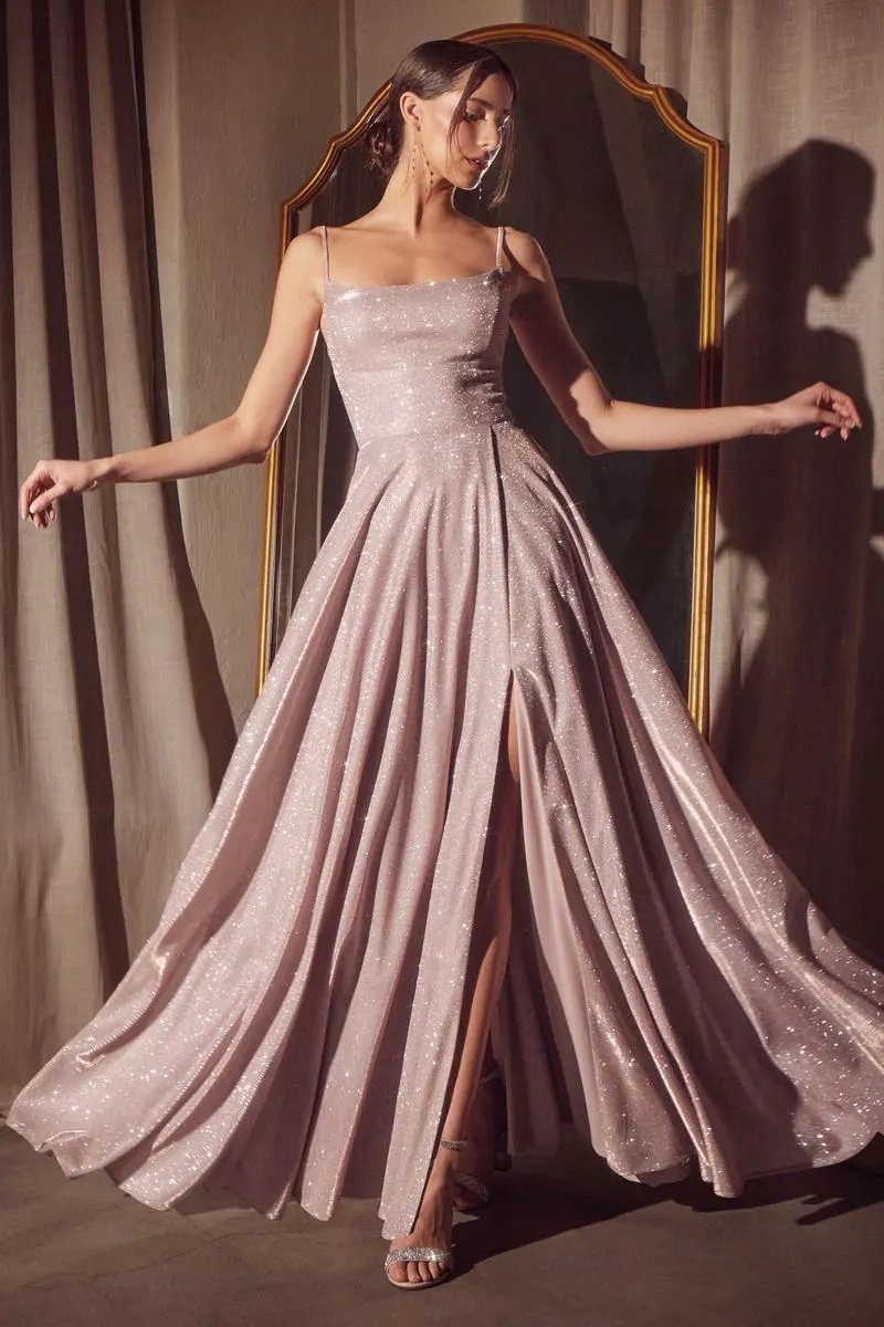 A-line dress with square neckline and thin straps by Tux-USA