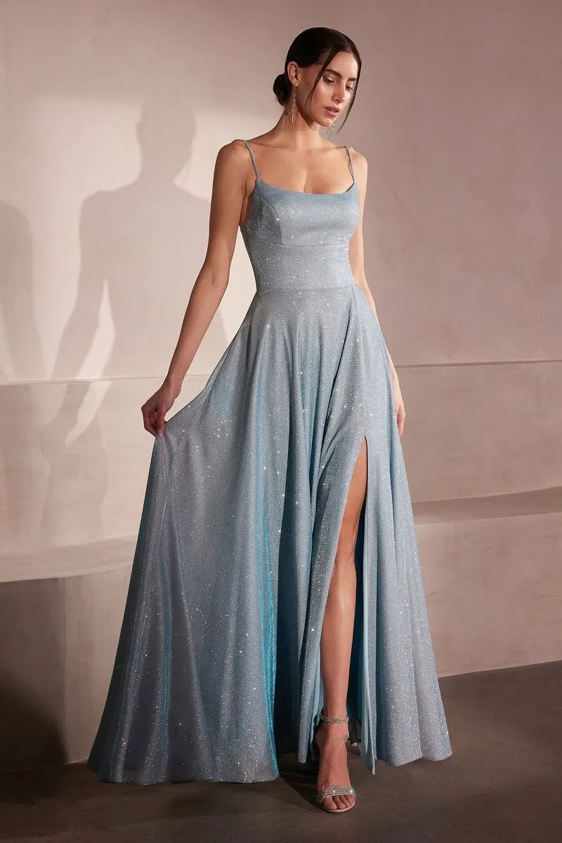 A-line dress with square neckline and thin straps by Tux-USA