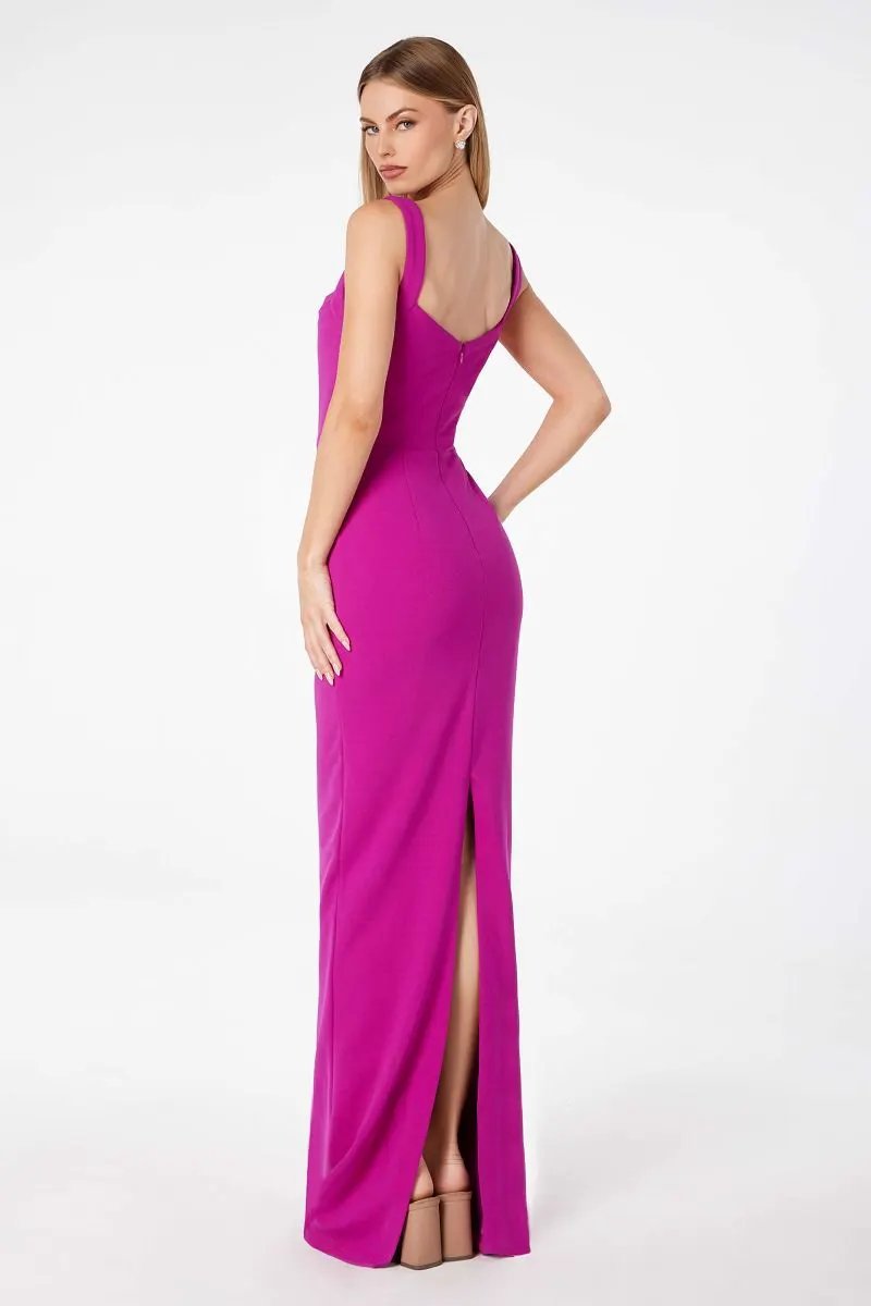 Mermaid dress with square neckline, straps and square back by Tux-USA