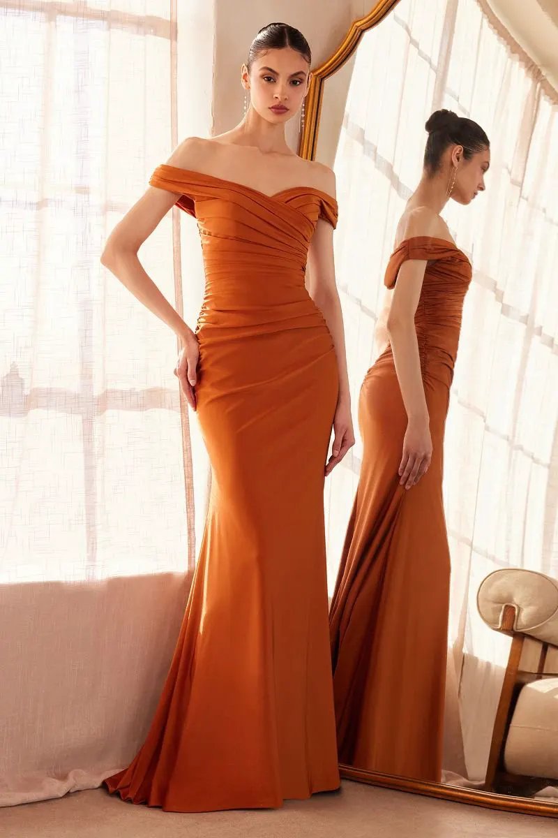 Off-the-shoulder sweetheart neckline fitted dress by Tux-USA