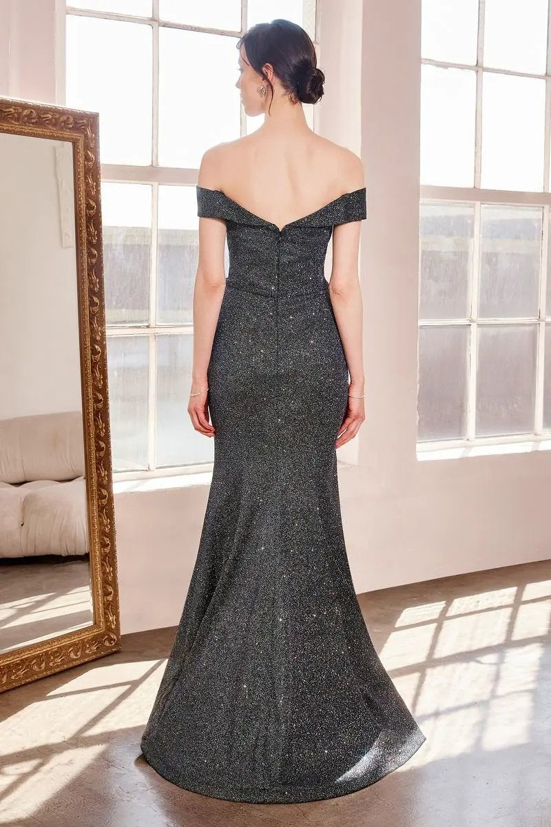 Sparkly Mermaid Dress With Sweetheart Neckline And Off-The-Shoulders by Tux-USA