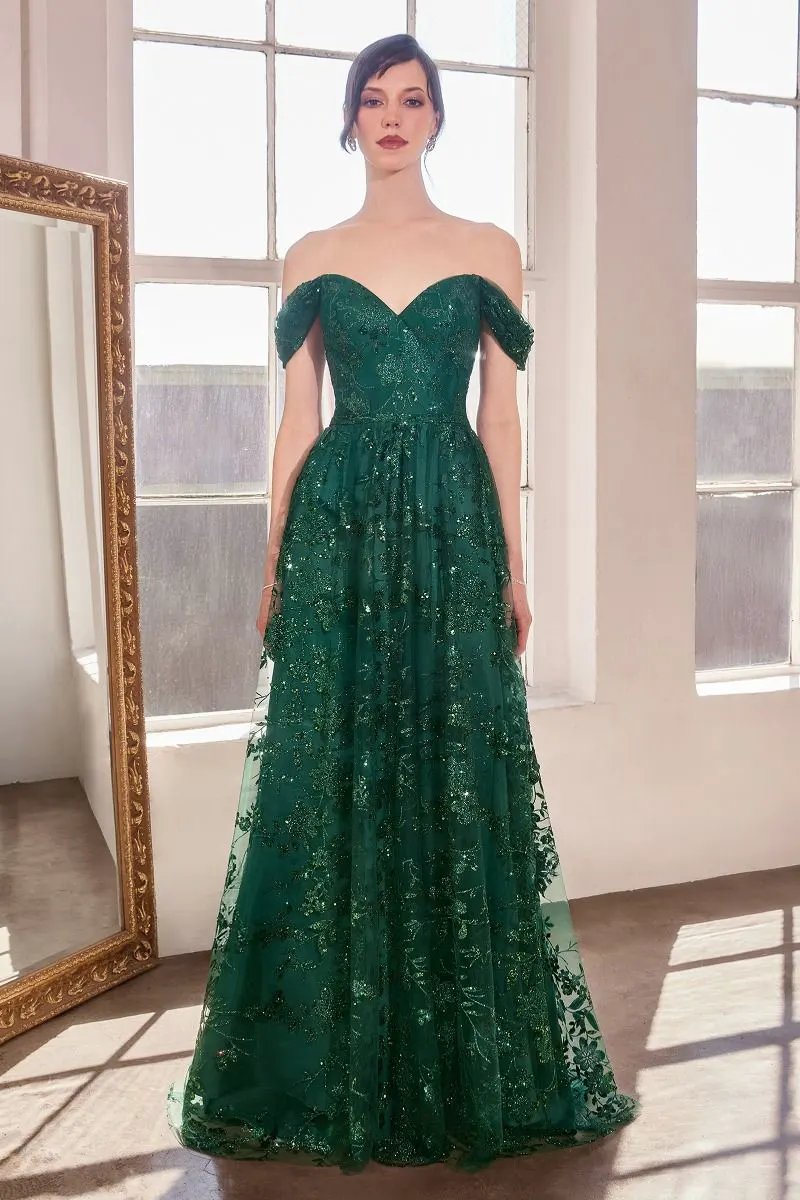 A-Line Dress With Dropped Shoulders by Tux-USA
