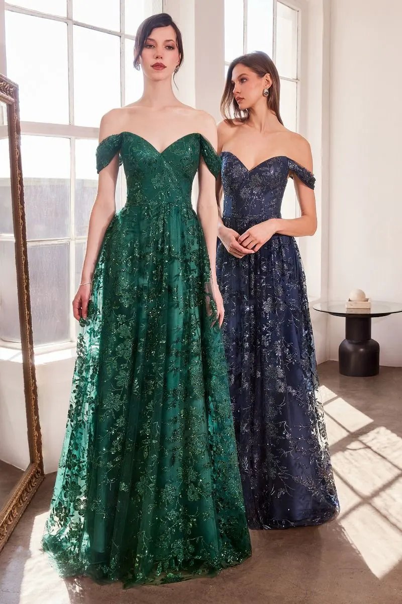 A-Line Dress With Dropped Shoulders by Tux-USA
