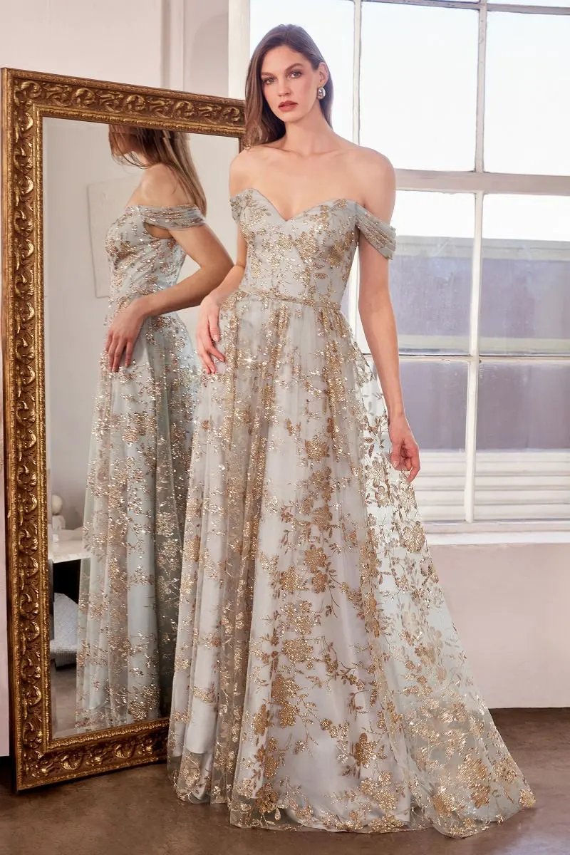 A-Line Dress With Dropped Shoulders by Tux-USA