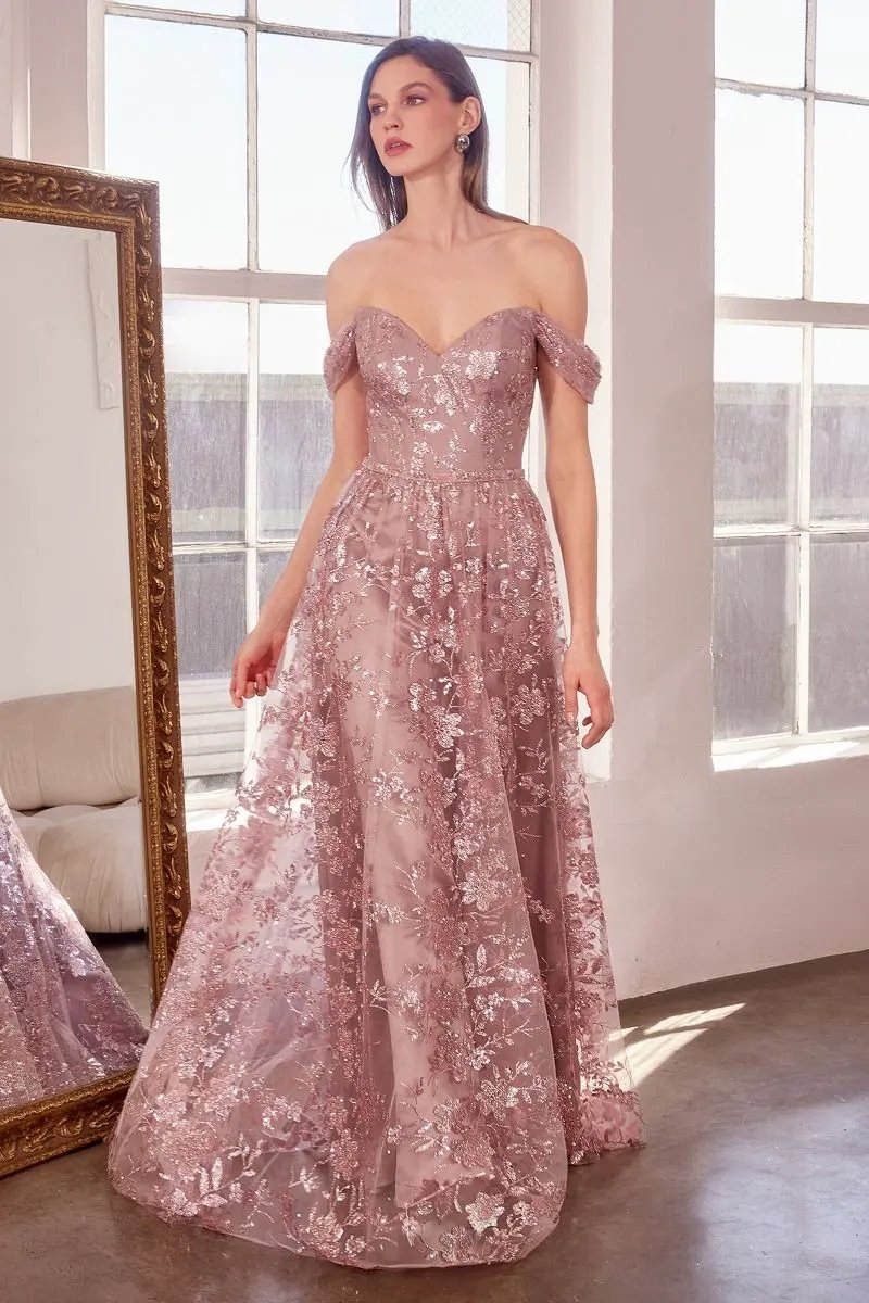 A-Line Dress With Dropped Shoulders by Tux-USA