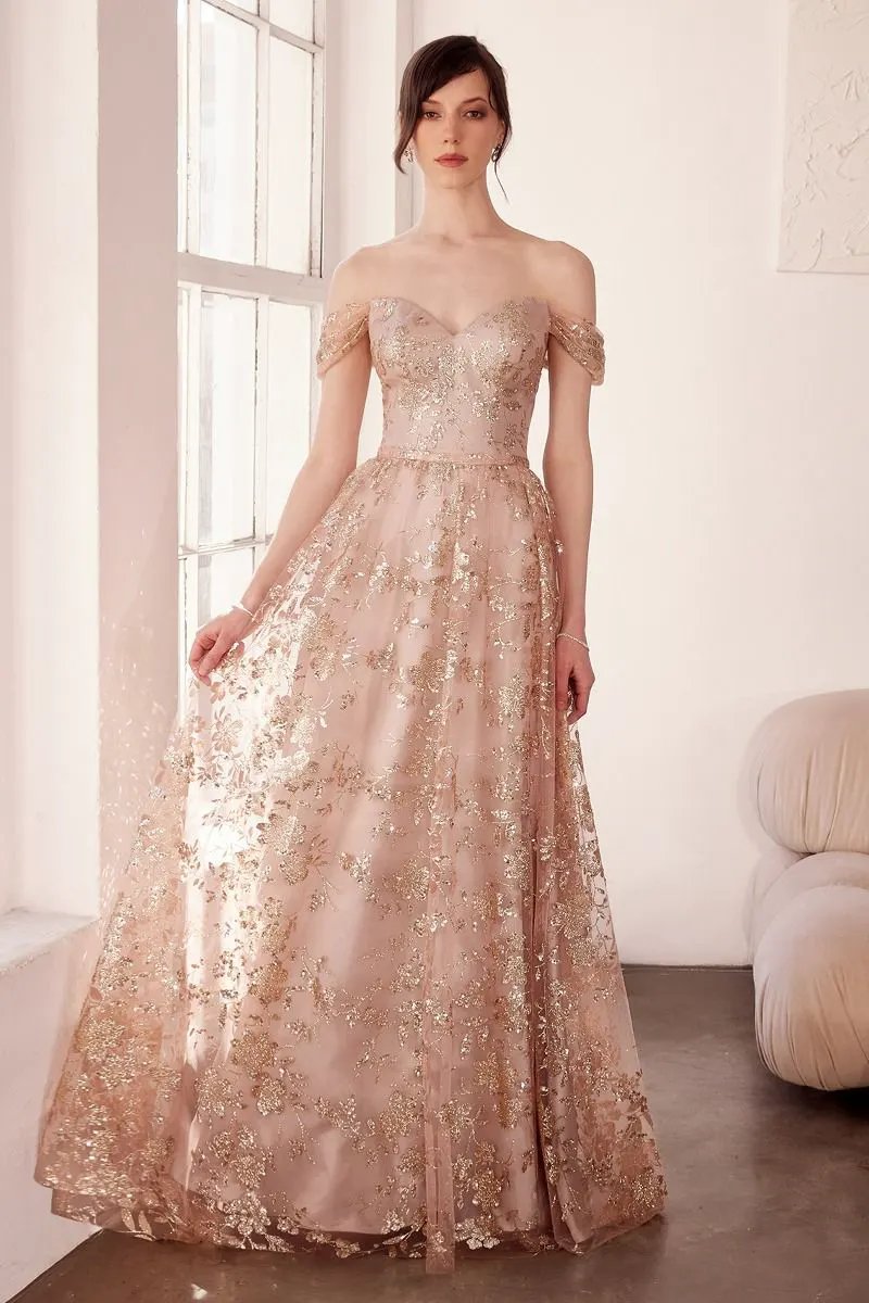 A-Line Dress With Dropped Shoulders by Tux-USA