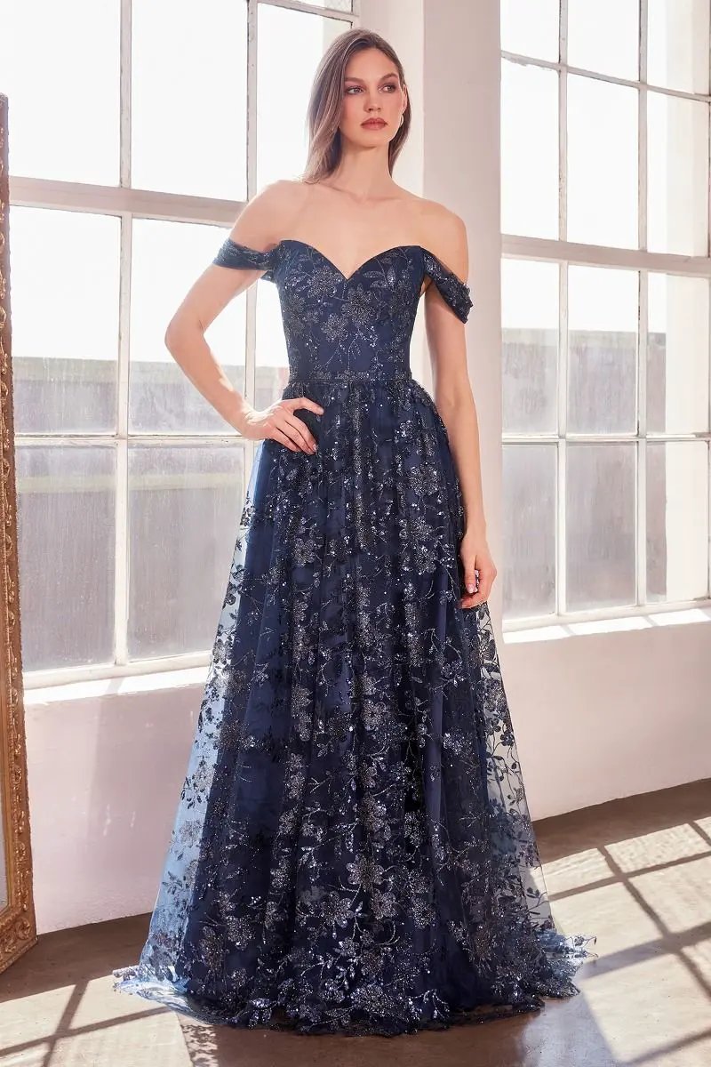 A-Line Dress With Dropped Shoulders by Tux-USA