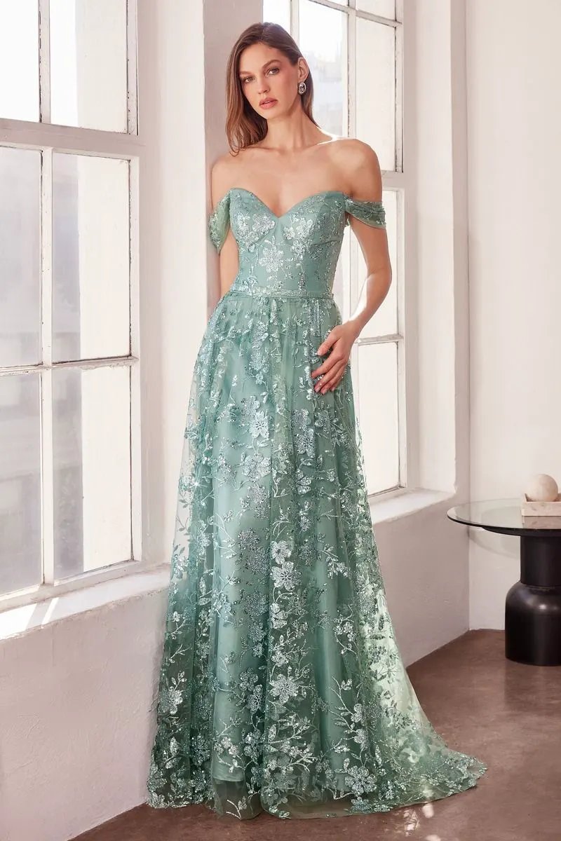 A-Line Dress With Dropped Shoulders by Tux-USA