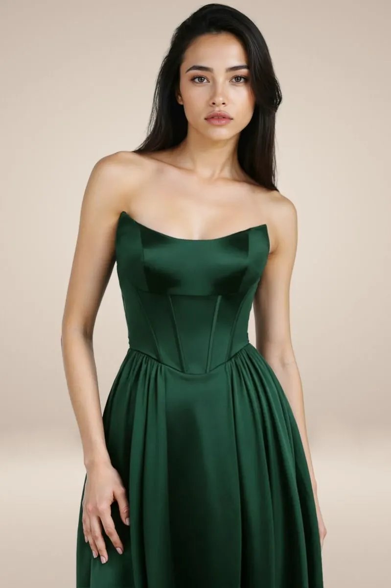Sweetheart neckline Satin A-line dress by Partner Label