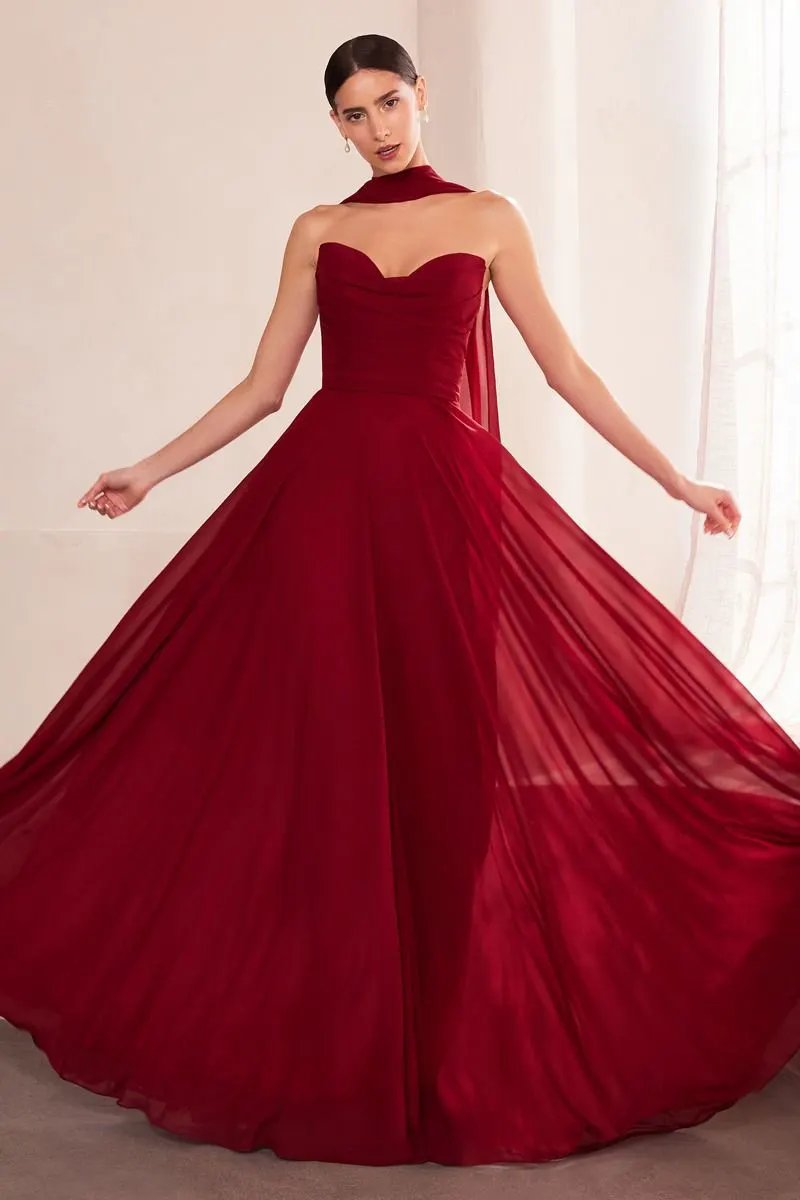 Strapless sweetheart neckline A-line dress by Tux-USA