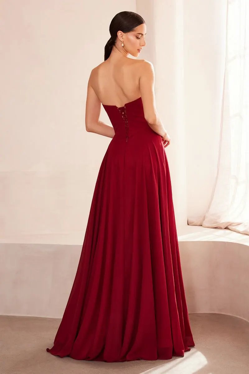 Strapless sweetheart neckline A-line dress by Tux-USA