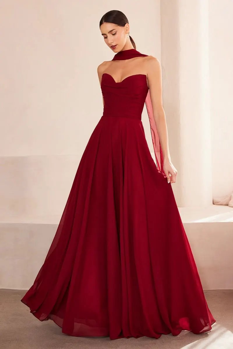 Strapless sweetheart neckline A-line dress by Tux-USA