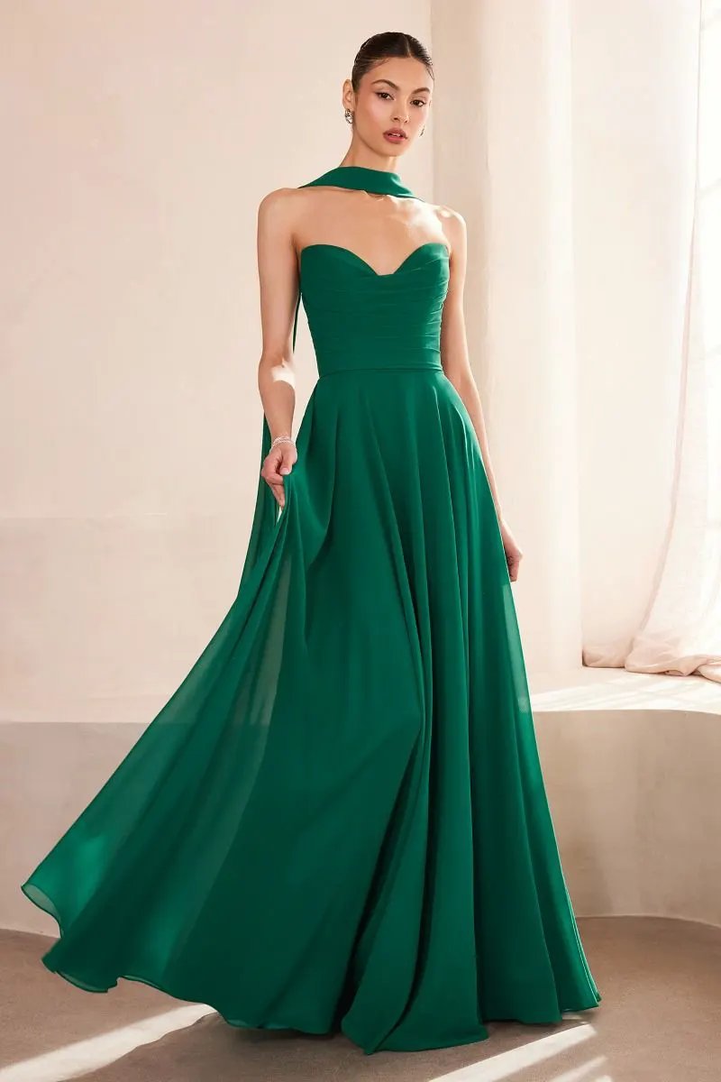 Strapless sweetheart neckline A-line dress by Tux-USA