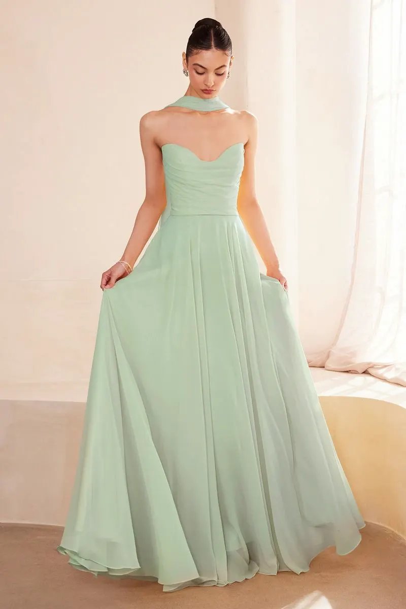 Strapless sweetheart neckline A-line dress by Tux-USA