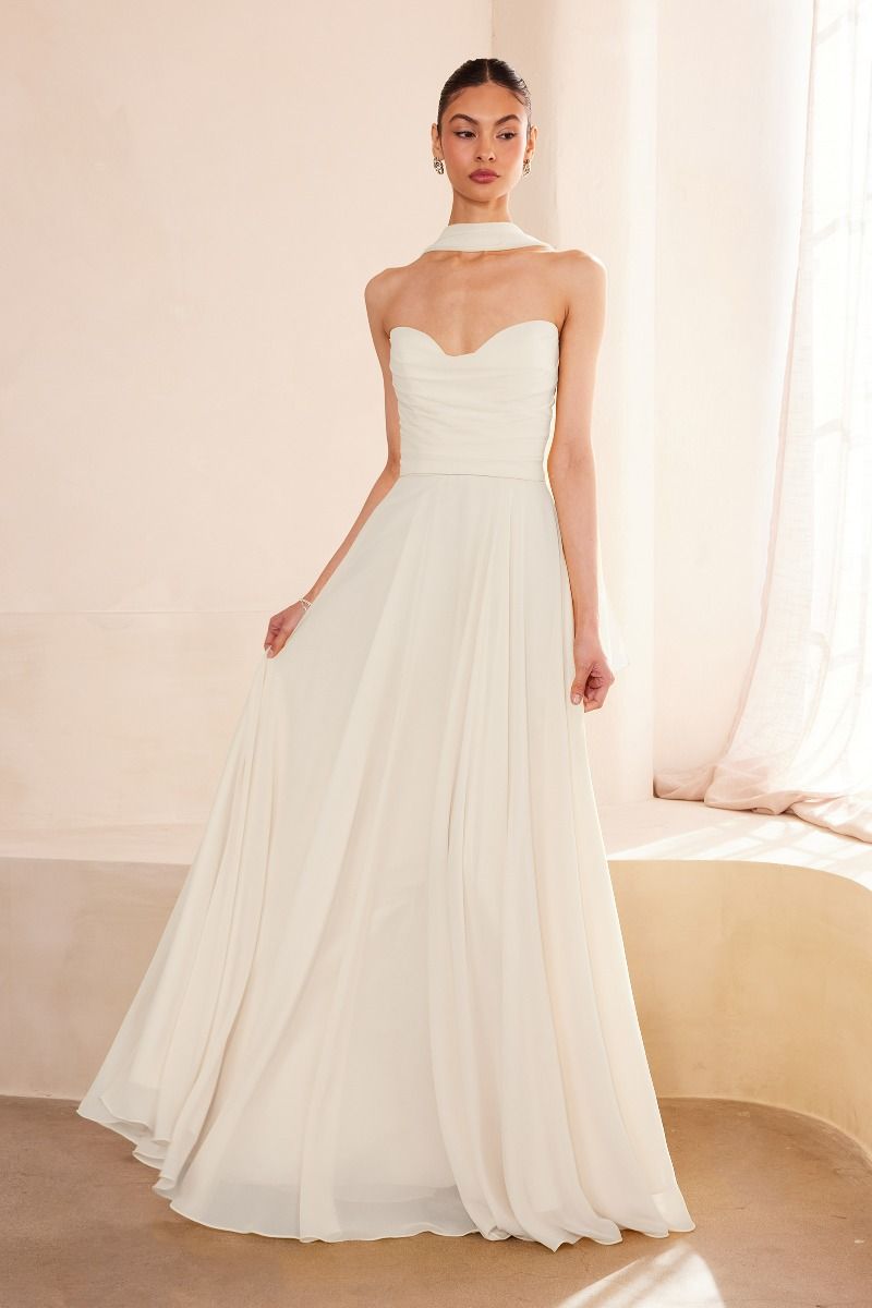 Strapless Empire Waist Wedding Dress-1