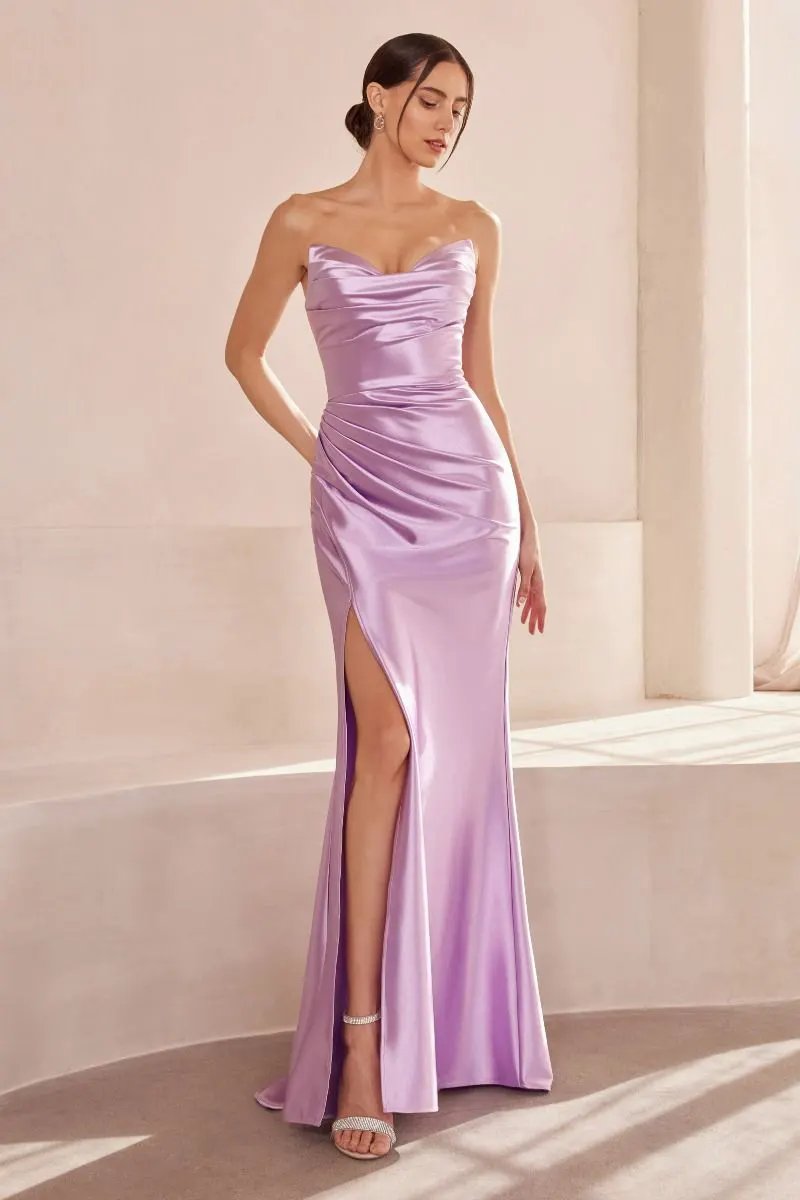 Strapless V-neck bodycon dress by Tux-USA