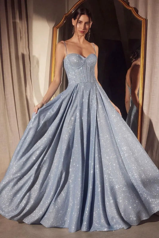 A-Line Dress With Glitter Fabric by Tux-USA