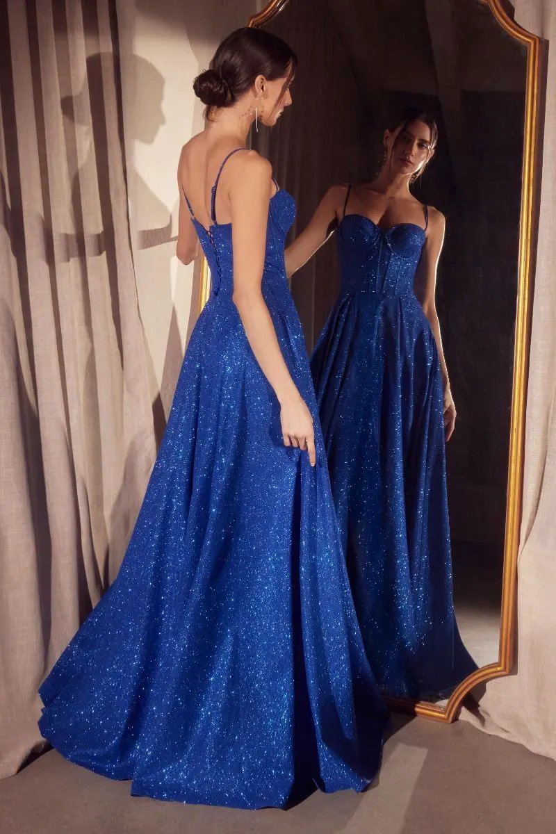 A-Line Dress With Glitter Fabric by Tux-USA