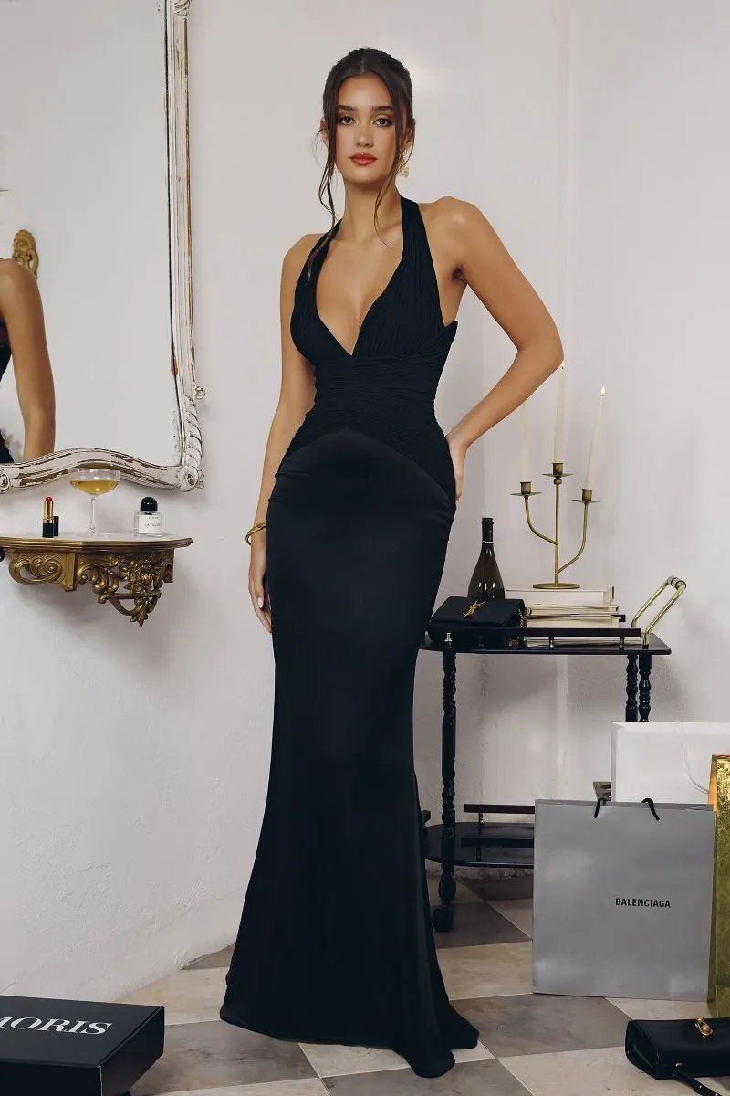 Neckline With Pleated Chiffon and Satin by Tux-USA