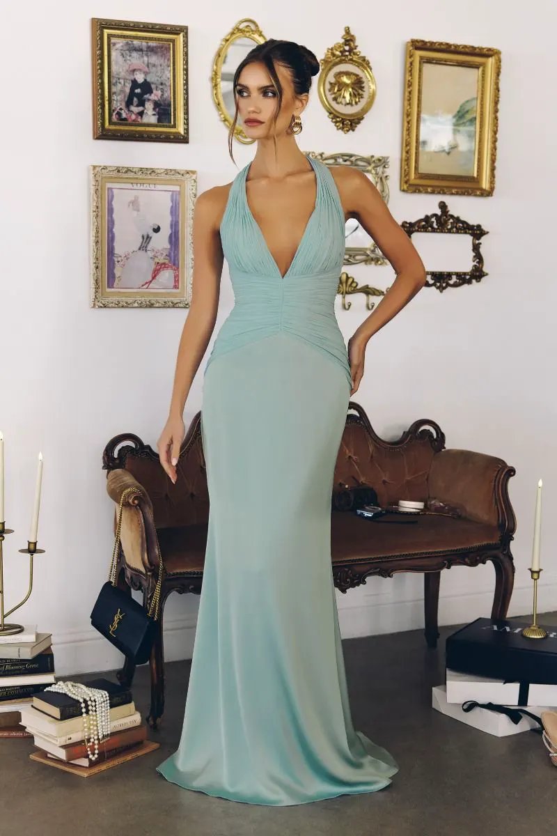 Neckline With Pleated Chiffon and Satin by Tux-USA