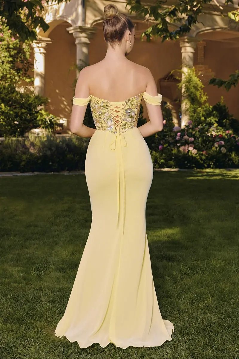 Neckline With Embroidered With Floral Chiffon by Tux-USA